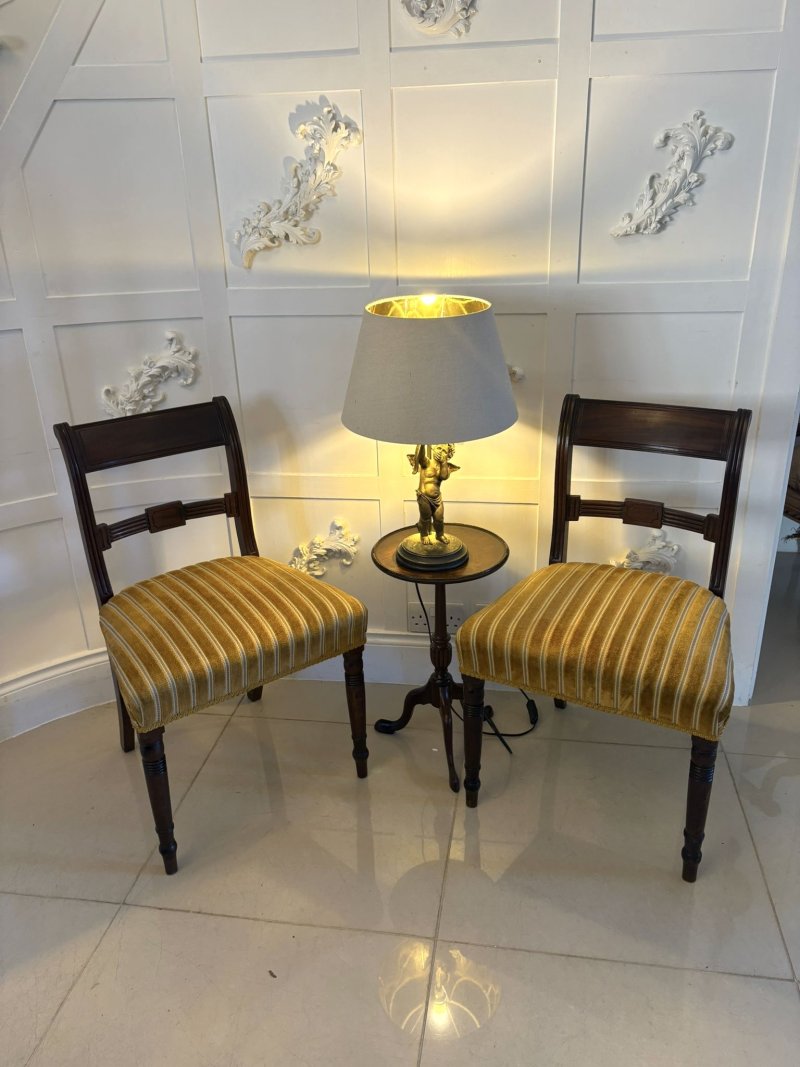 Pair of Antique George III Quality Mahogany Side Chairs - Image 2